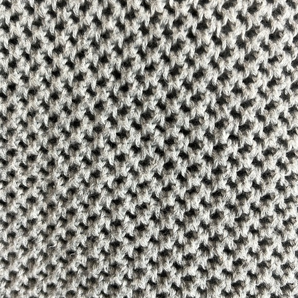 Old Navy Mesh Knit Cardigan Sweater Light Grey Cotton V-Neck Long Sleeve L - Picture 3 of 11